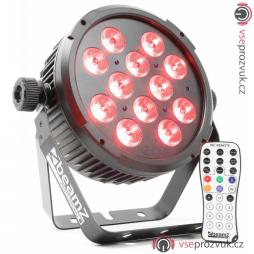 BeamZ LED FlatPAR reflektor 12x6W QCL, IR, DMX, černý