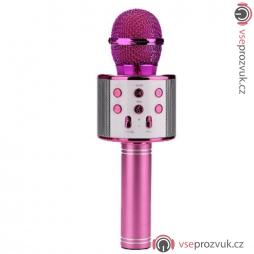 Max KM01 Karaoke mikrofon s Bluetooth, růžový