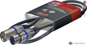 Stagg SMC1 BL, kabel mikrofonní XLR/XLR, 1m