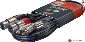 Stagg STC060CMXF, kabel dvojitý XLR/RCA, 0,6m