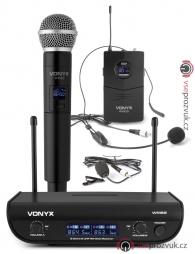 Vonyx WM82C digitální UHF mikrofonní set 2 kanálový, 1x ruční a 1x náhlavní mikrofon
