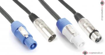 Power Dynamics CX05-3 Audio Combi Cable Powerconnector B - XLR F / Powerconnector A - XLR M 3.0M