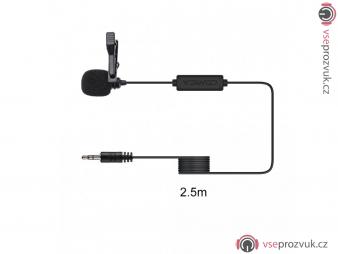 Klopový mikrofon pro kameru, mikrofon pro fotoaparát Comica V01CP (2,5 metrů)