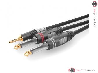 Sommer Cable HBA-3S62-0300 - Jack 3,5 - 2x Jack 6,3 - 3m