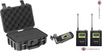 UwMic9 (TX9+TX9+RX9-XLR9) + kufřík SR-C6 dvoukanálový klopový bezdrátový systém pro kamery