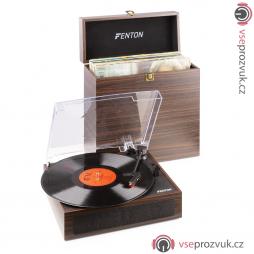 Fenton RP170D Gramofon s pouzdrem na desky, tmavé dřevo