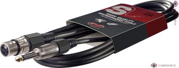 Stagg SMC3XP, kabel mikrofonní XLR/Jack, 3m