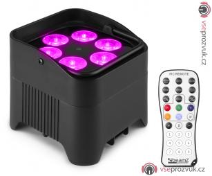 BeamZ BBP96S, podlahový LED PAR 6x12W RGBAW+UV, dobíjecí baterie