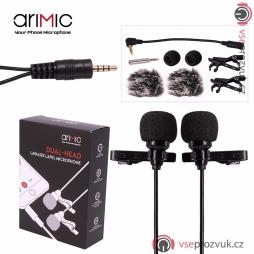 AriMic dvojice klopových všesměrových mikrofonu 6m pro Mobily a Kamery
