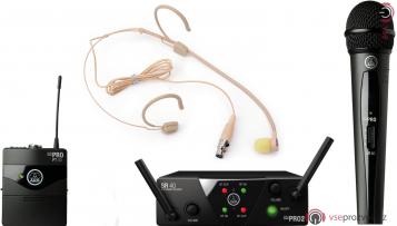 AKG WMS 40/ Bezdrátový náhlavní kardiodní a mikrofon do ruky