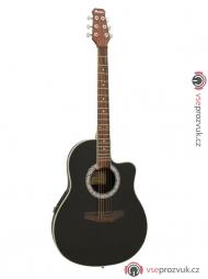 Dimavery RB-300, kytara elektroakustická typu Ovation, černá