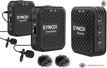 SYNCO WAIR-G1 A2 -  dvoukanálový bezdrátový klopový mikrofon pro zrcadlovky 2,4GHz