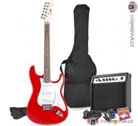 MAX GigKit balíček elektrické kytary - červený