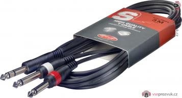 Stagg SYC6/PS2P E, kabel 2x mono JACK/stereo JACK, 6m