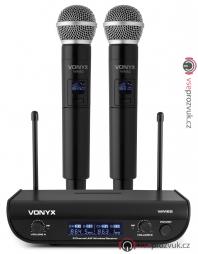 Vonyx WM82, digitální UHF mikrofonní set 2 kanálový, 2x ruční mikrofon