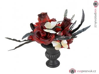 Halloween stolní květinová dekorace, růže, 28 cm