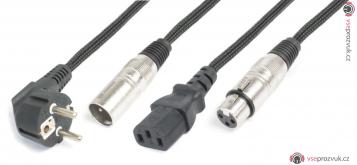 BeamZ Professional CX10-15 Light Combi Cable Schuko - XLR M / IEC F - XLR F 15M