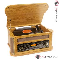 Fenton Memphis vintage gramofon, světlé dřevo