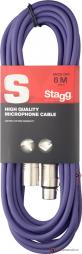 Stagg SMC6 CPP, kabel mikrofonní XLR/XLR, 6m, fialový