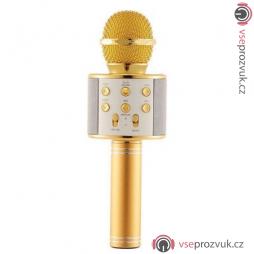 Max KM01 Karaoke mikrofon s Bluetooth, zlatý