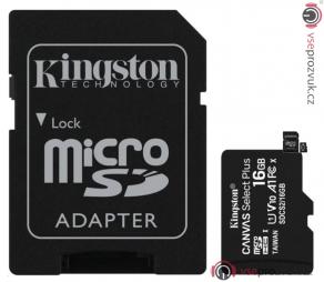 Kingston MicroSDHC 16GB Canvas Select Plus + SD adaptér