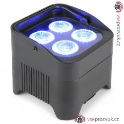 BeamZ Uplight PAR64 LED reflektor na baterie, 4x 10W RGBAW+UV