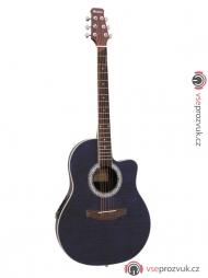 Dimavery RB-300, kytara elektroakustická typu Ovation, modrá