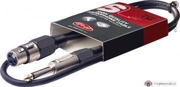 Stagg SMC1XP, kabel mikrofonní XLR/Jack, 1m