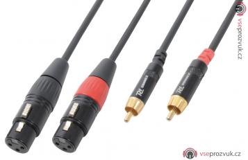 Power Dynamics CX68-6 Cable 2 x XLR Female - 2 x RCA Male 6.0M