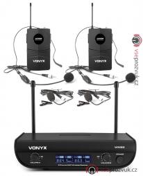 Vonyx WM82, digitální UHF mikrofonní set 2 kanálový, 2x náhlavní mikrofon