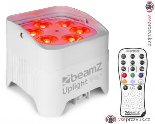 BBP96SW bílý podlahový LED PAR 6x12W RGBAW+UV, dobíjecí baterie