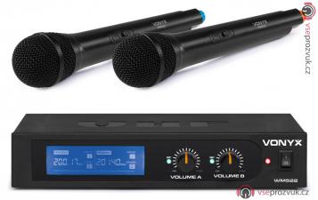 Vonyx WM522, VHF mikrofonní set 2 kanálový, 2x ruční mikrofon