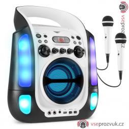 Fenton SBS30W karaoke systém s CD a 2ks bílých mikrofonů