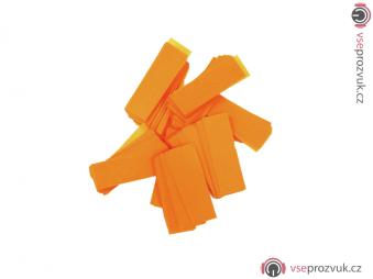 Tcm Fx pomalu padající obdélníkové konfety 55x18mm, neonové-oranžové, UV