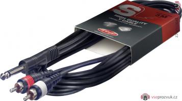 Stagg SYC3/P2CM E, kabel 2x RCA/JACK, 3m