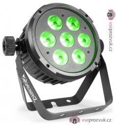 BeamZ LED FlatPAR reflektor 7x6W QCL, IR, DMX, černý