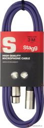 Stagg SMC3 CPP, kabel mikrofonní XLR/XLR, 3m, fialový