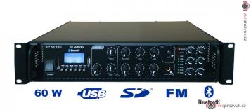 Rh Sound ST2060BC/MP3+FM+IR kompletní 100V zesilovač