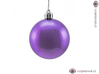 Vánoční dekorační ozdoby, 6 cm, purpurová metalíza, 6 ks