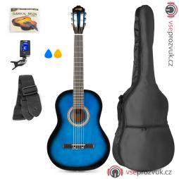 MAX SoloArt Set klasické kytary a příslušenství, modrý