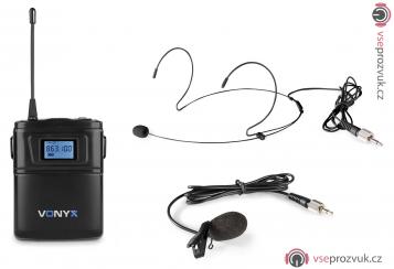 Vonyx WM60B, bodypack bezdrátový UHF mikrofonní set 863.0-865.0 MHz