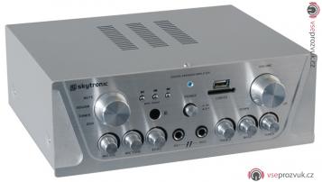 Karaoke zesilovač FM / USB / SD, stříbrný