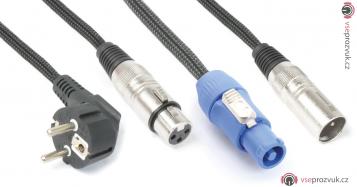 Power Dynamics CX03-10 Audio Combi Cable Schuko - XLR F / Powerconnector A - XLR M 10M