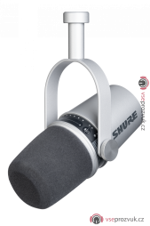 SHURE MV7 S - Stříbrný USB a XLR studiový mikrofon