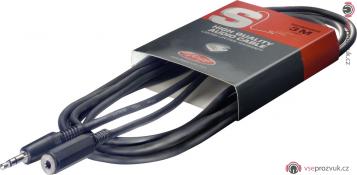 Stagg SAC3MPSMJS,kabel prodlužovací stereo MINI JACK/MINI JACK, 3m