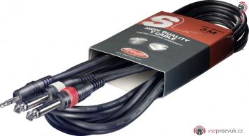 Stagg SYC3/MPS2P E, Y kabel mini stereo JACK/2x JACK, 3m