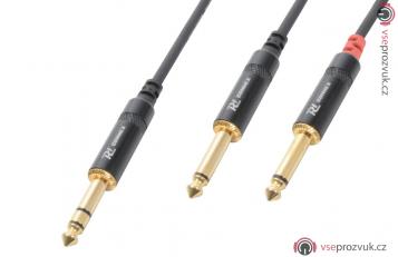 Power Dynamics CX76-1 Cable 6.3 Stereo - 2 x 6.3 Mono 1.5M