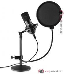 Vonyx CMTS300 set studiového USB mikrofonu, černý