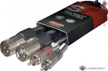 Stagg STC060CMXM, kabel 2x XLR/2x RCA, 60 cm