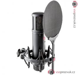 sE Electronics sE2200 kondenzátorový velkomembránový studiový mikrofon + příslušenství